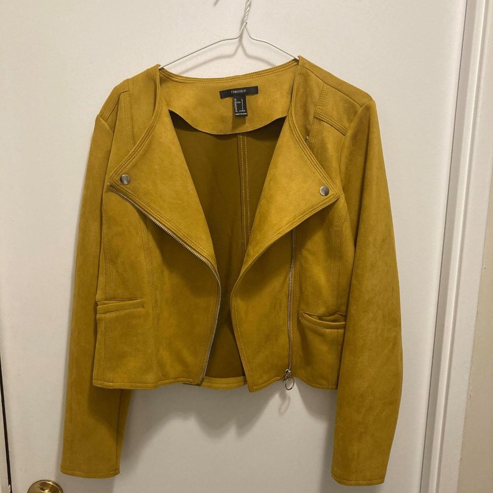 Faux Suede Mustard Jacket